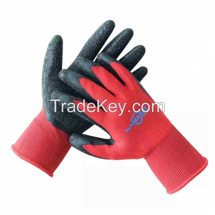 13 Gauge Polyester Custom Logo Dipped Latex Full Coated Construction Protective Gloves