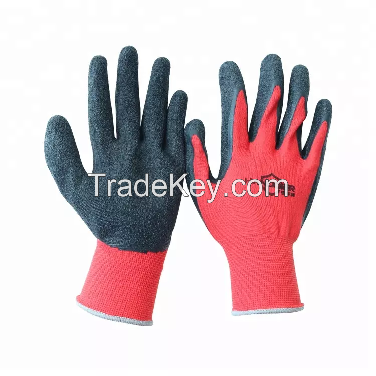 13 Gauge Polyester Custom Logo Dipped Latex Full Coated Construction Protective Gloves