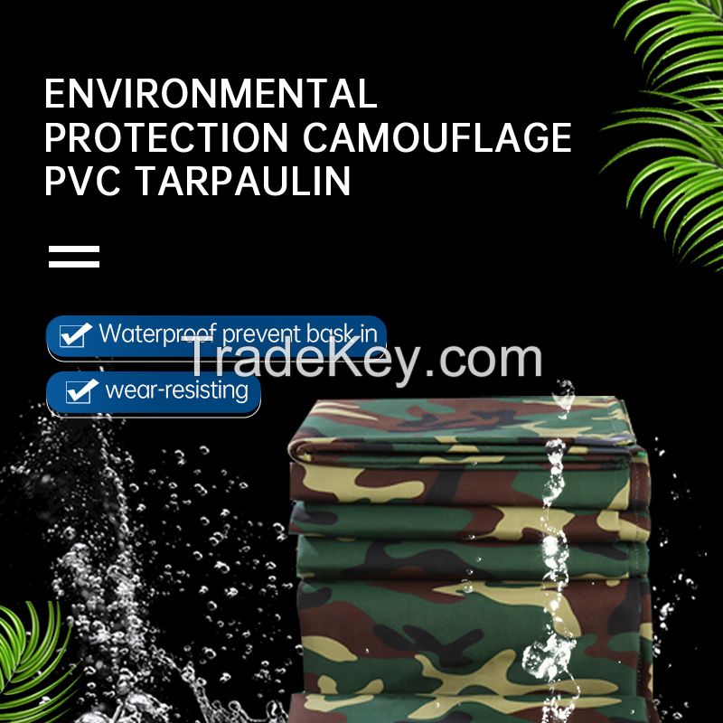 Factory sales environmental protection camouflage PVC tarpaulin with wide application