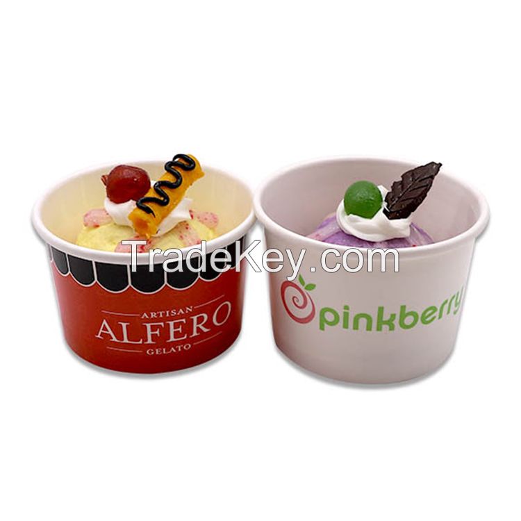 New Style Eco Friendly Custom Ice Cream Paper Cup Bowl with Lid And Printing