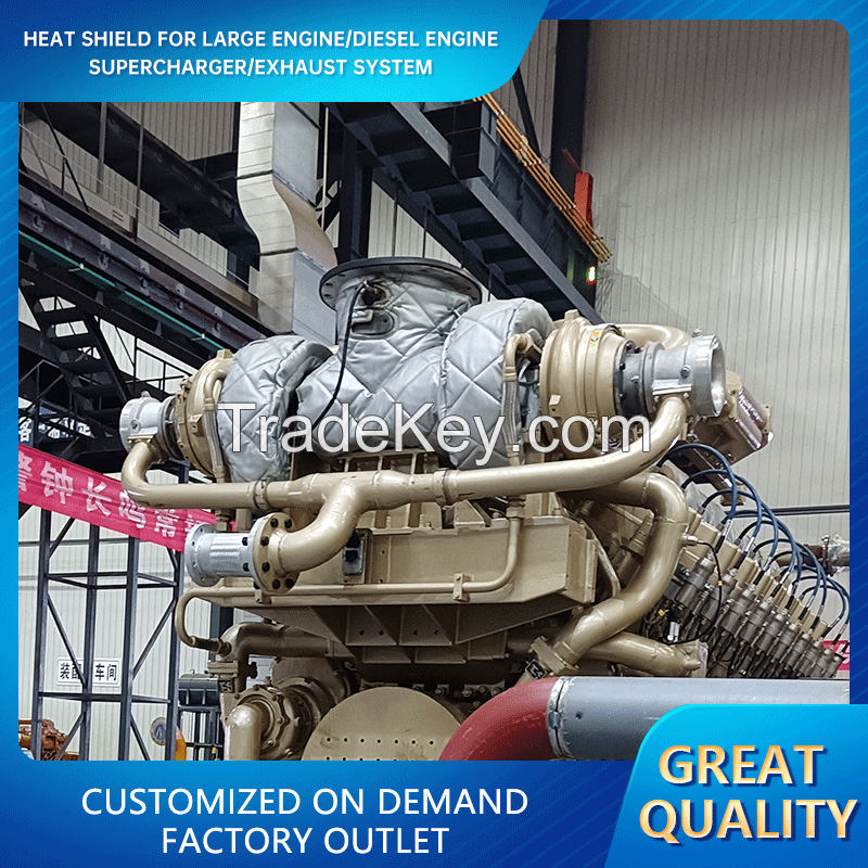 Engine diesel generator supercharger and exhaust system protection heat preservation, scald prevention and heat reduction