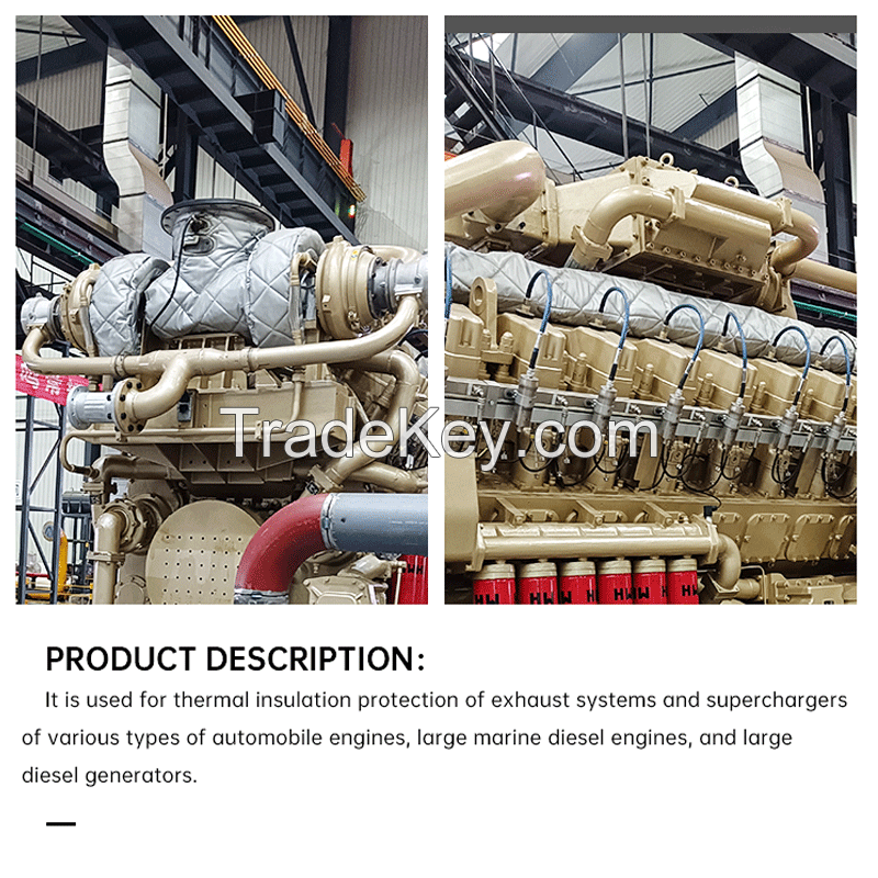 Engine diesel generator supercharger and exhaust system protection heat preservation, scald prevention and heat reduction