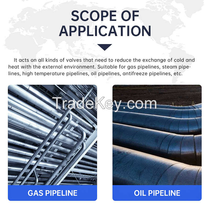 Gas pipeline, steam pipeline, oil pipeline, anti-freeze pipeline, various valves, scald prevention, fire prevention, removable and reusable parts