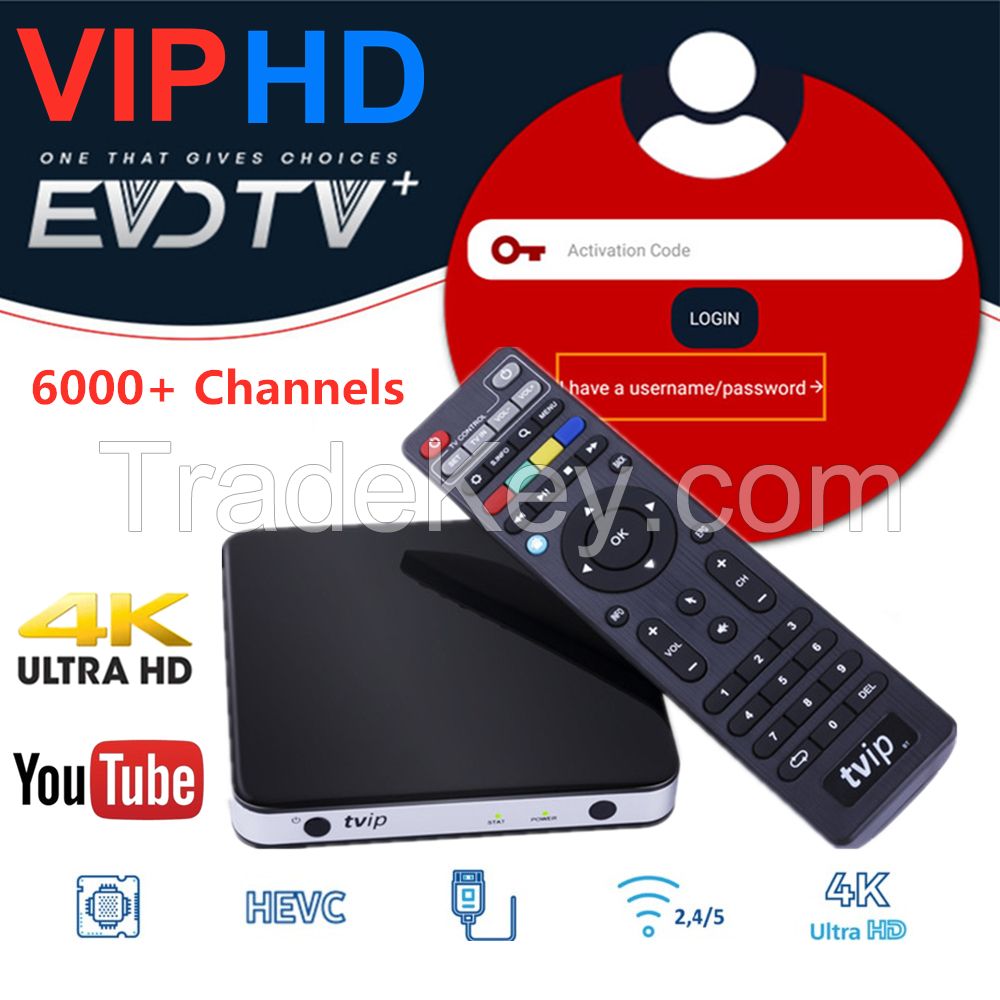iptv set top box EVDTV premium Tvip S-box support M3U URL Stalker Code