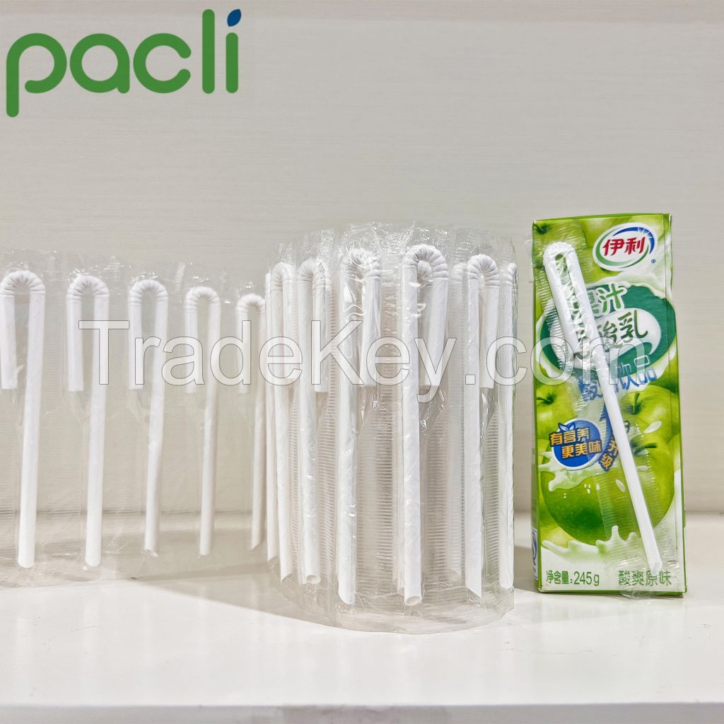 U bend paper straws U shaped bendable paper straw Box milk juice bag straw 