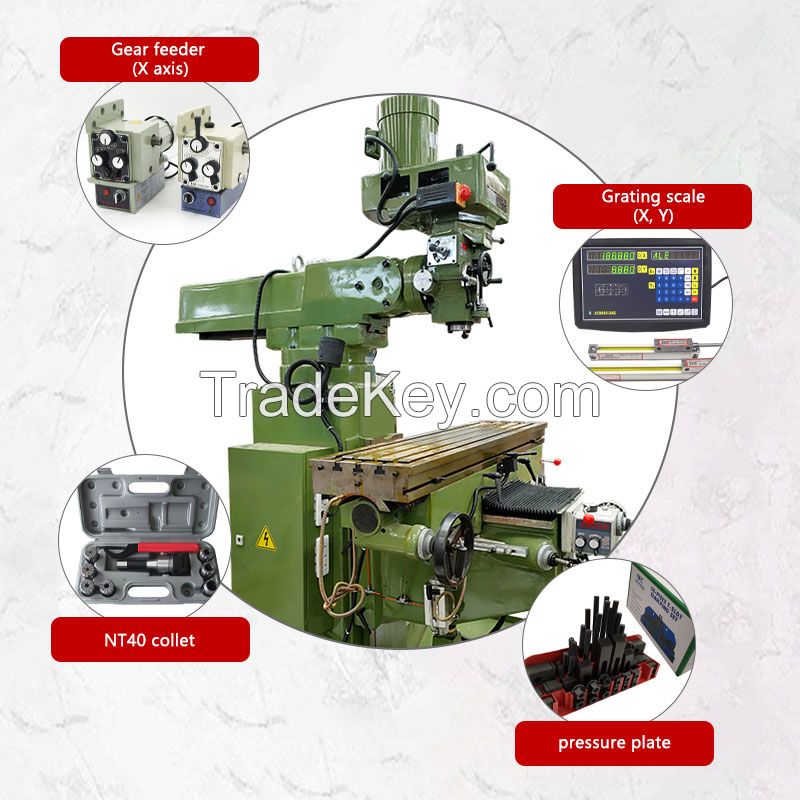 Industrial metal milling machine 6HG-B middle-sized turret rocker milling machine