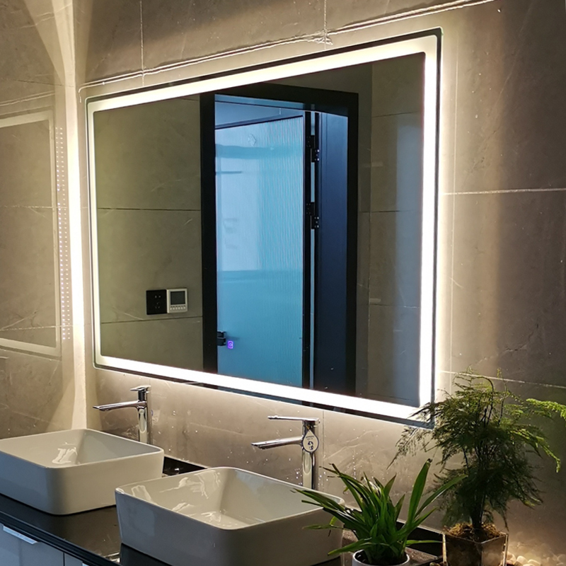 Wall mounted bathroom lamp mirror led anti fog round cosmetic mirror