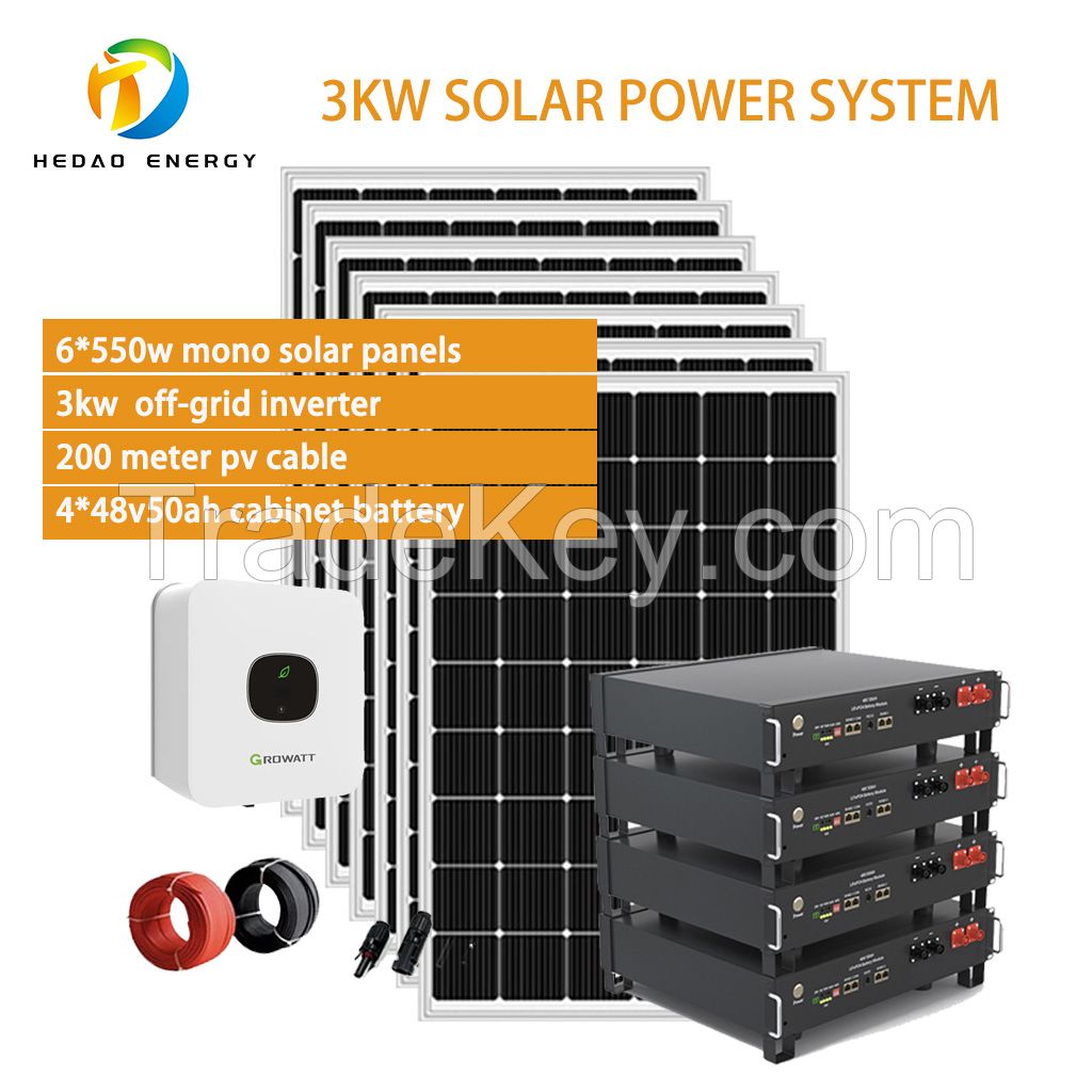 3kw Solar power system &amp; cabinet battery for household