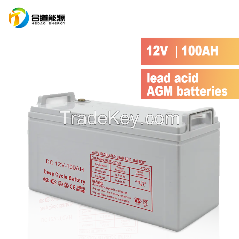 12V 100AH Hot sale Low self-discharge rate Lead acid AGM batteries for home
