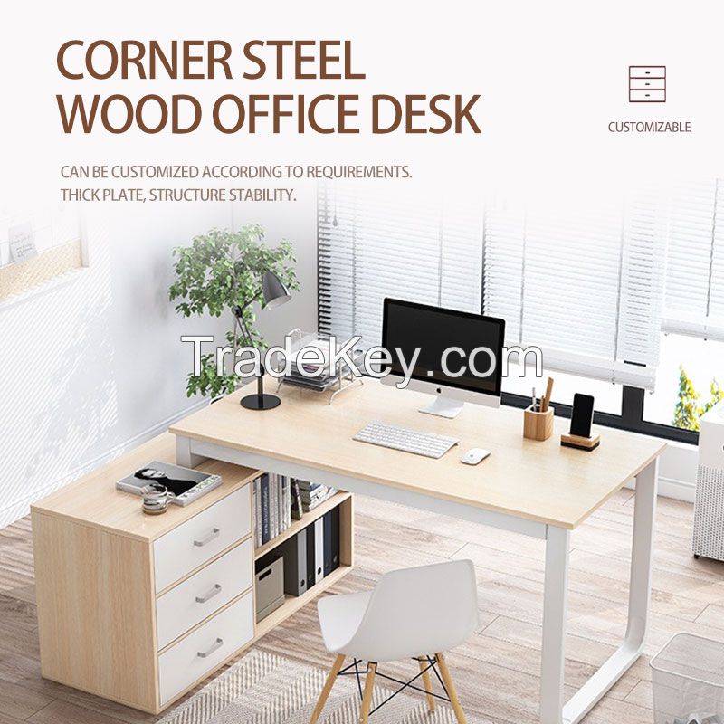 Corner steel wood desk 2 (customizable)