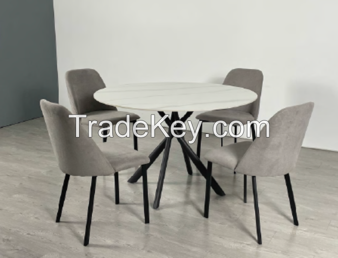 ceramics top  dining table fabric chair
