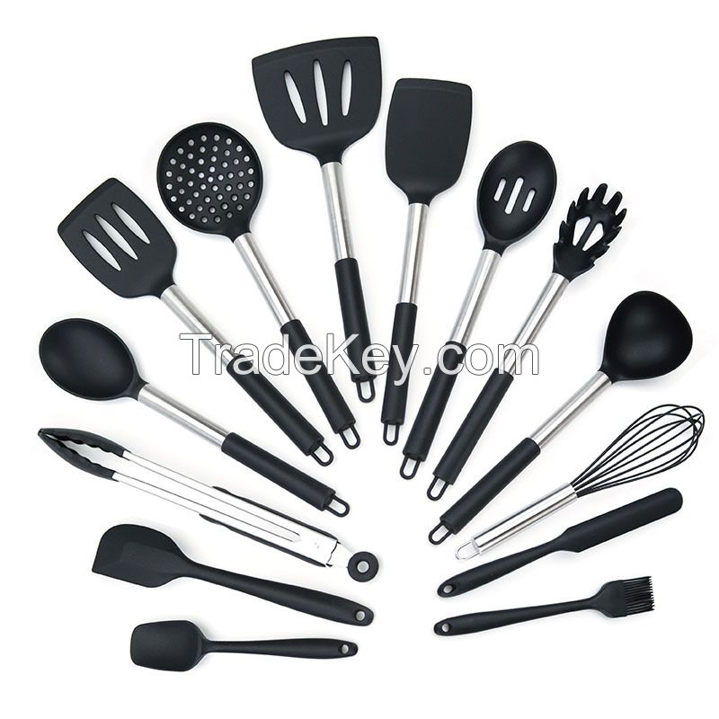 Heat Resistant Silicone Kitchenware Cooking Camping Cooking Spoon Shov