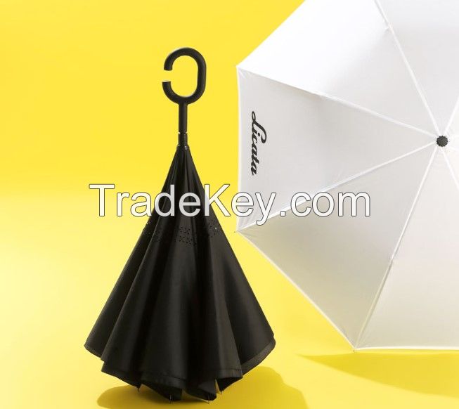 Licata Reverse Folding Long Umbrella White