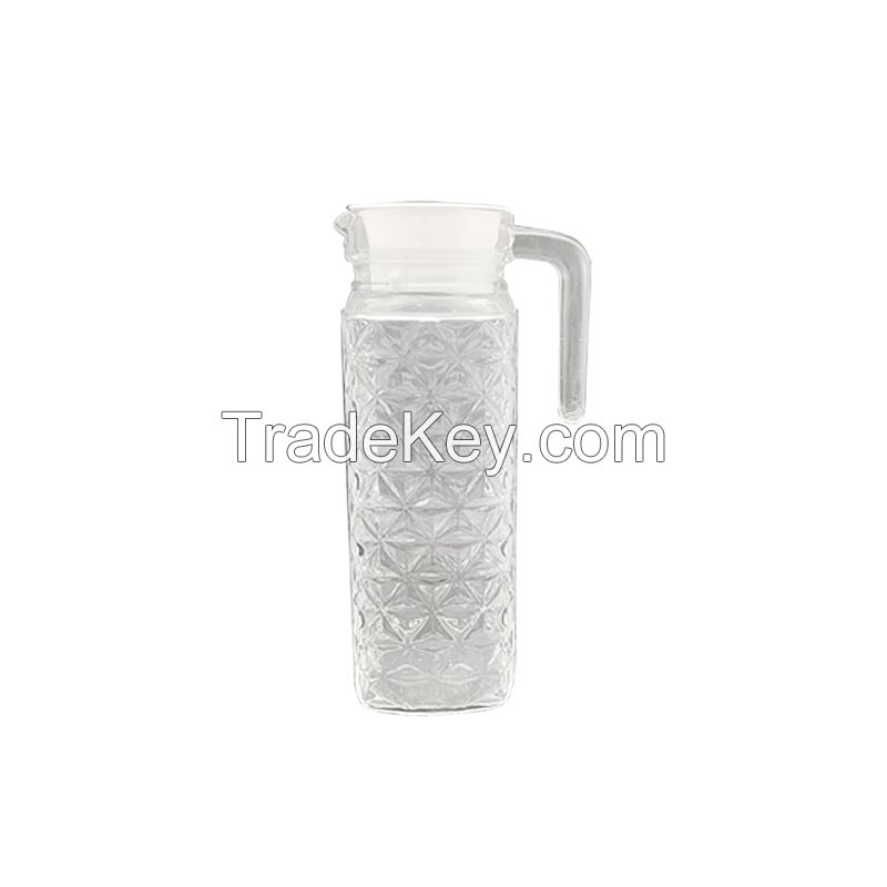Glass cold kettle thickened household Handmade Glass Water Jug With Lid Various styles price 6.8-13.3