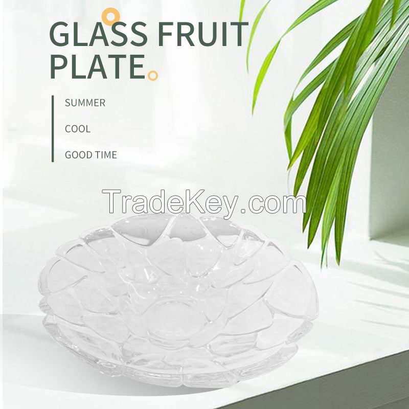  Handmade Wholesale Glass Fruit Plate Salad Fruit Bowl Creative Plate Home Restaurant Hotel Various styles price 4.5-9