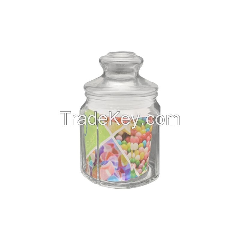 European Transparent Decoration Glass Candy Jar Storage Tank