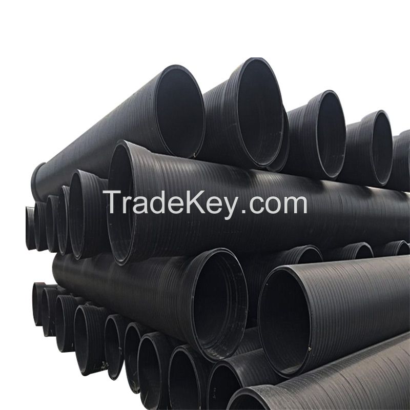 HDPE hollow wall winding pipe series check deep well plastic sewer buried pipe customization