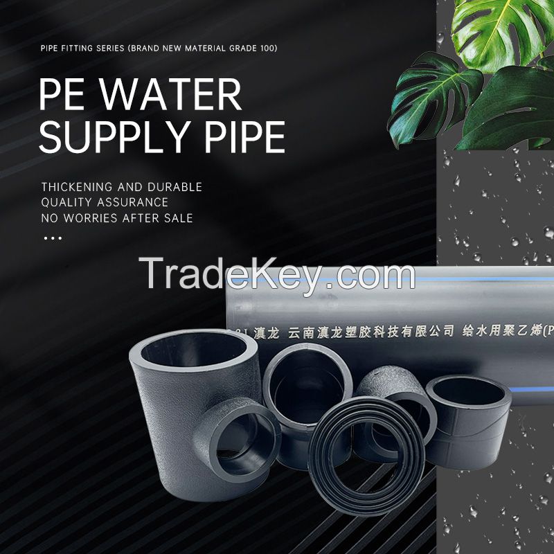 PE water supply pipe and fittings series plastic pipes fittings accessories(brand new grade 100)