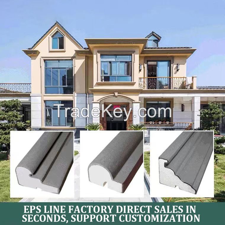 Customizable outdoor EPS exterior wall decorative line plaster frame foam villa window cover window wrapping beam support shape Chinese style