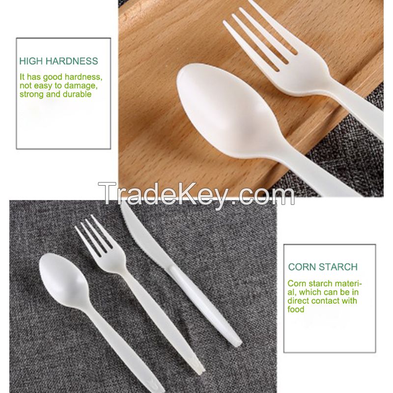 PLA biodegradable cutlery, spoon and disposable tableware