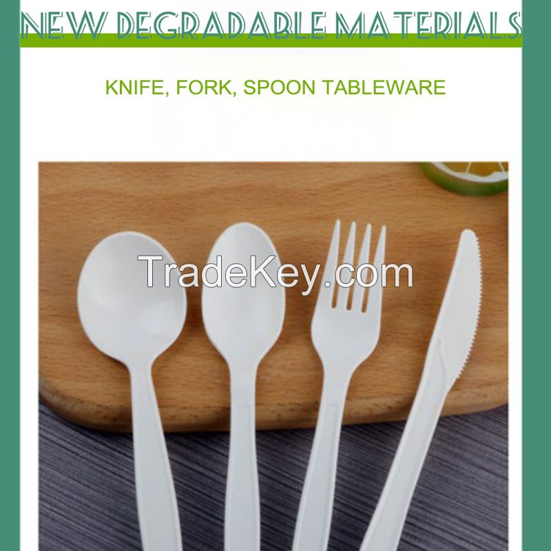 PLA biodegradable cutlery, spoon and disposable tableware