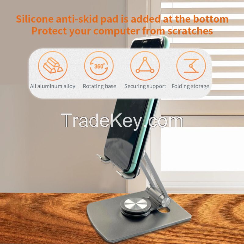 Desktop aluminum phone/tablet folding stand (Color can be customized for orders over 500)
