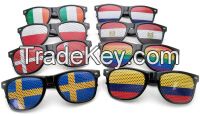 2022 Wholesale Promotional Sunglasses World Cup Football Fans Party Promo Sunglasses Pinhole Sticker Flag