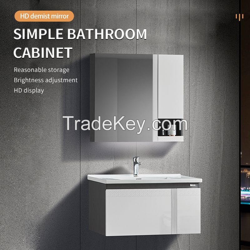  Bathroom cabinet combined with ceramic integrated basin, various models can be customized, please contact customer service before placing an order