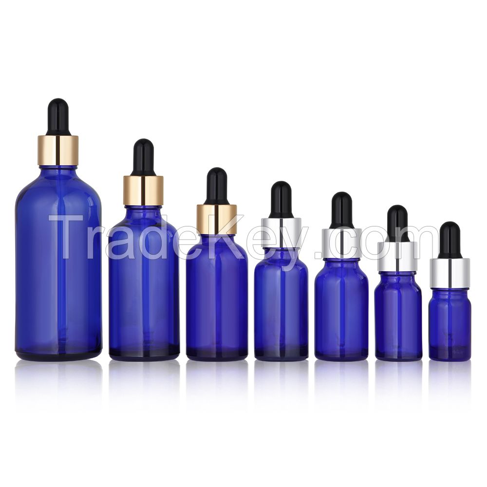 5ml round shoulder dropper stock solution bottle spot essence liquid glass sample bottle 100ml blue essential oil sub bottle
