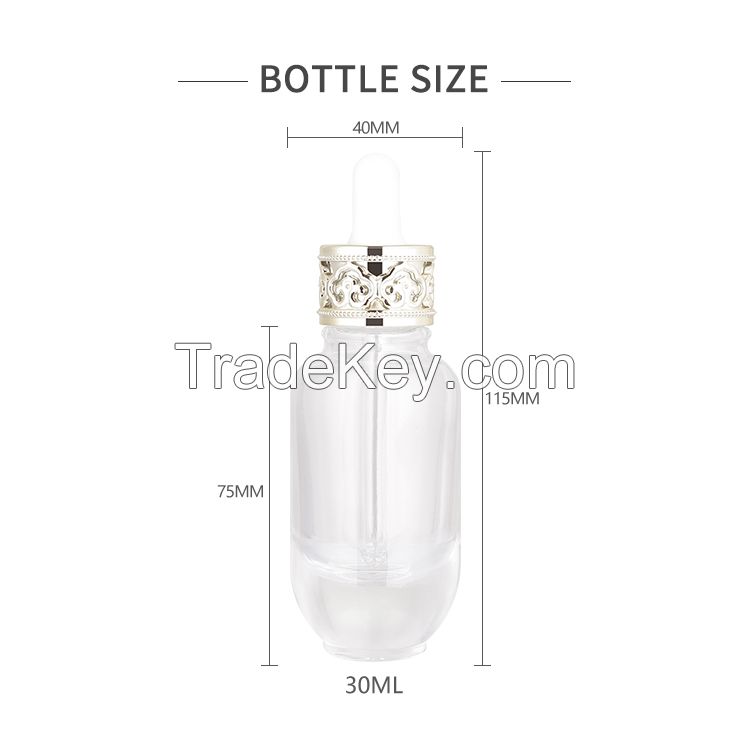 Factory spot 30ml cosmetic bottle glass packaging high-end thick bottom essence bottle 30ml original solution dropper bottle wholesale