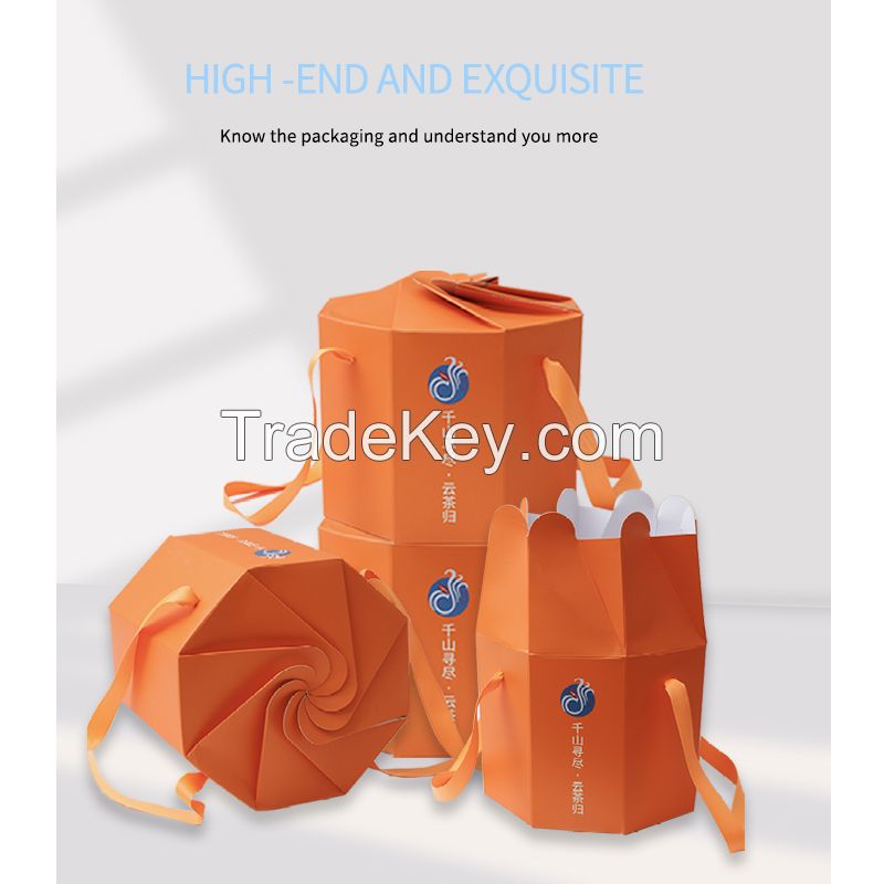 paperboard pair mounted tote box orange paper box square spot universal orange card box rectangular small package customized color box customized