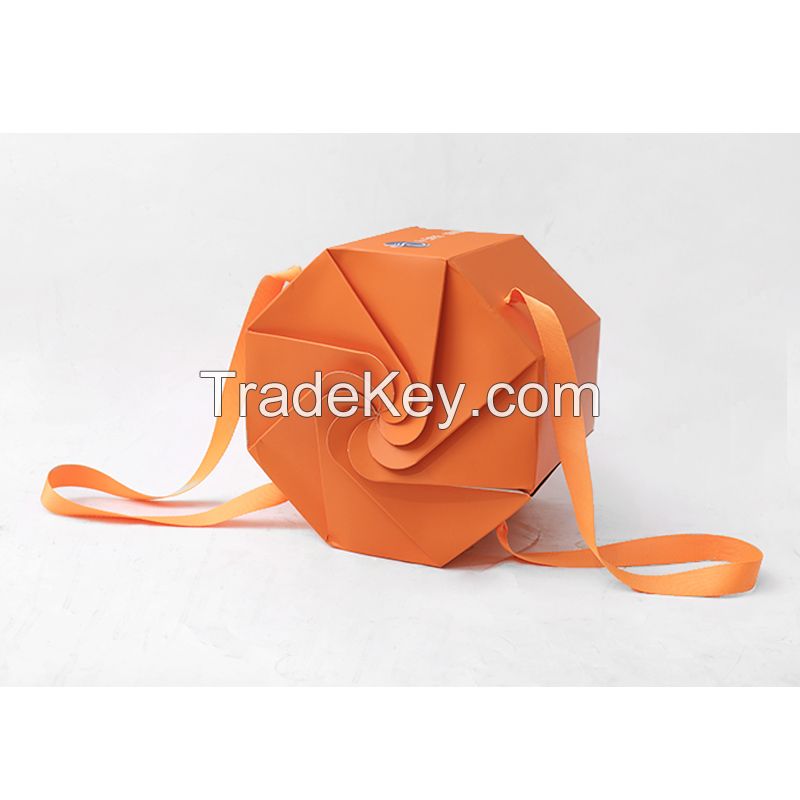 paperboard pair mounted tote box orange paper box square spot universal orange card box rectangular small package customized color box customized