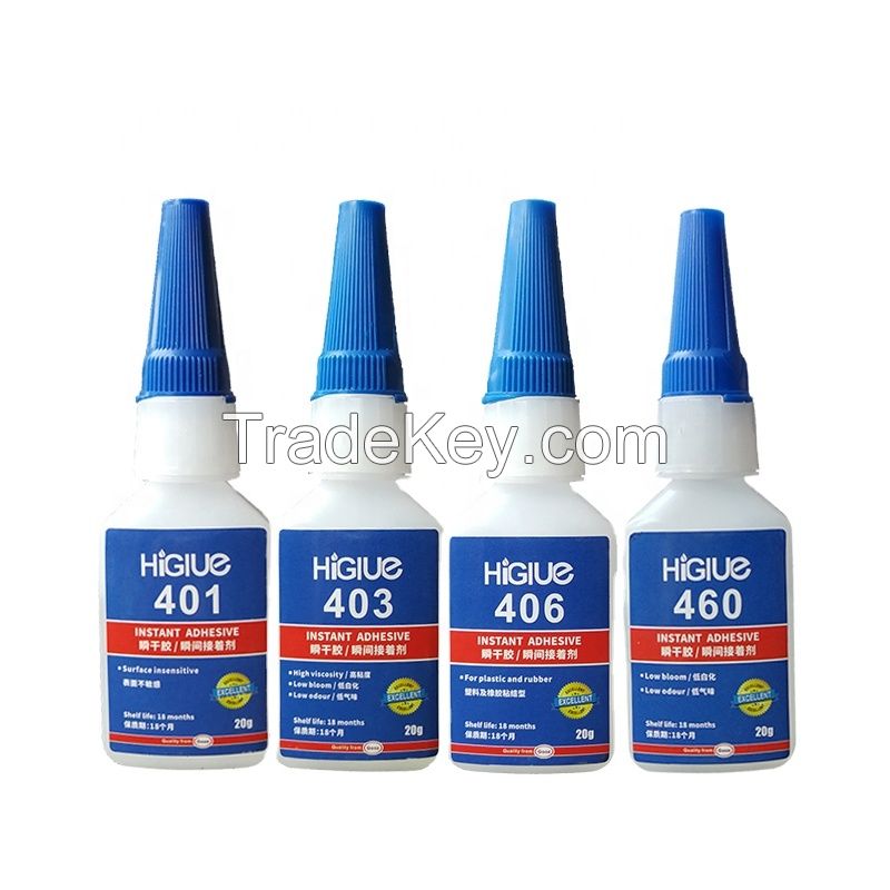 Higlue Hot Bulk 403 406 460 401 505 Super Glue Instant Adhesive low whitening Cyanoacrylate liquid transparent glue