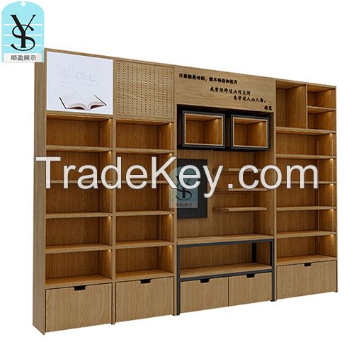 Wholesale stationary store retail display shelves single side MDF wood display shelves