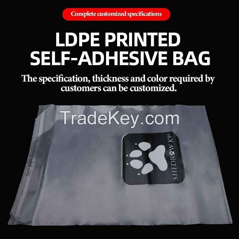 Transparent LDPE printed self-sealing bag printed logo clip chain bag self-sealing plastic bag electronic products 100 pieces batch packaging