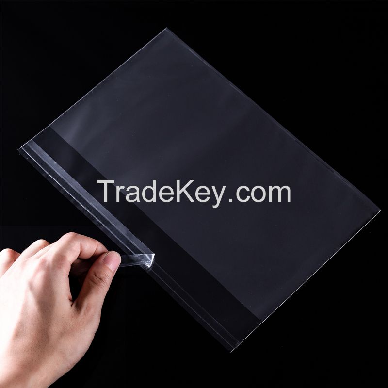 OPP self-adhesive bag transparent trumpet self-adhesive bag self-adhesive packaging 100 bags self-sealing bag ring small bag card jewelry bags can be customized