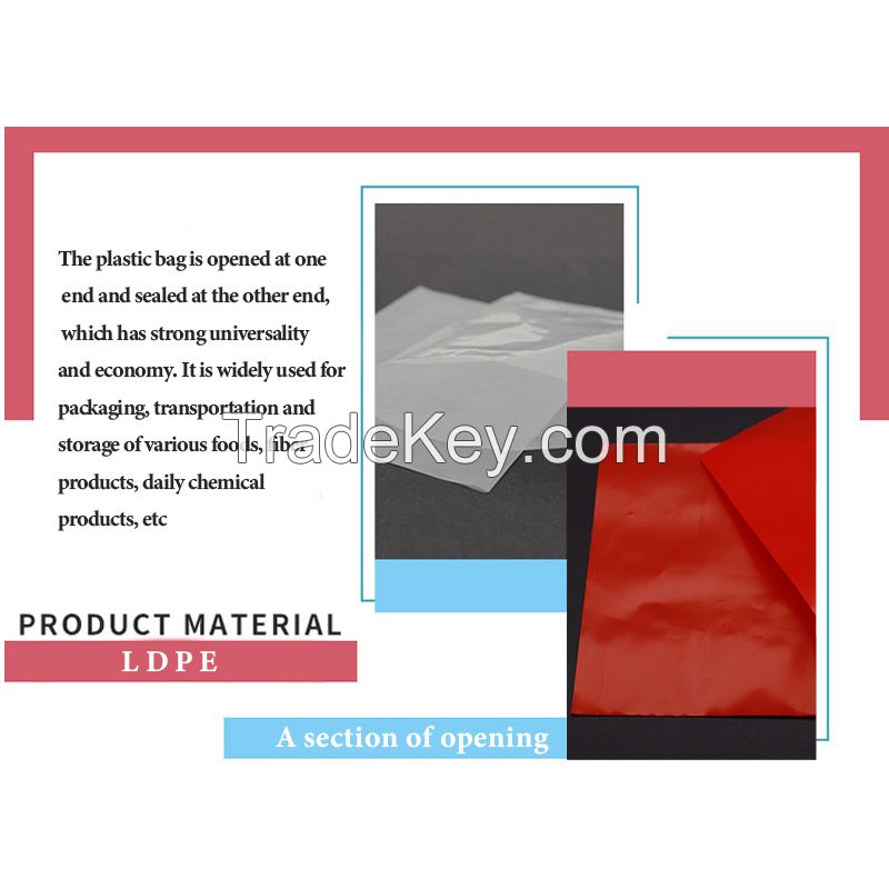 Red plastic food bags, small convenience bags, 100 wholesale bags, fruit, commercial portable packing plastic bags to support customization.