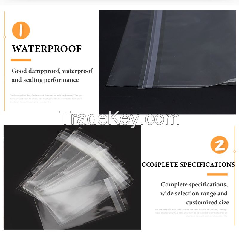 OPP self-adhesive bag transparent trumpet self-adhesive bag self-adhesive packaging 100 bags self-sealing bag ring small bag card jewelry bags can be customized