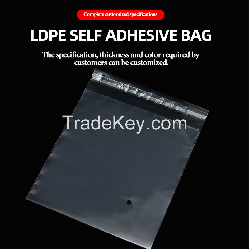Frosted self-sealing bag translucent frosted bag 100 bags wholesale LDPE self-adhesive bag packaging multi-size custom made