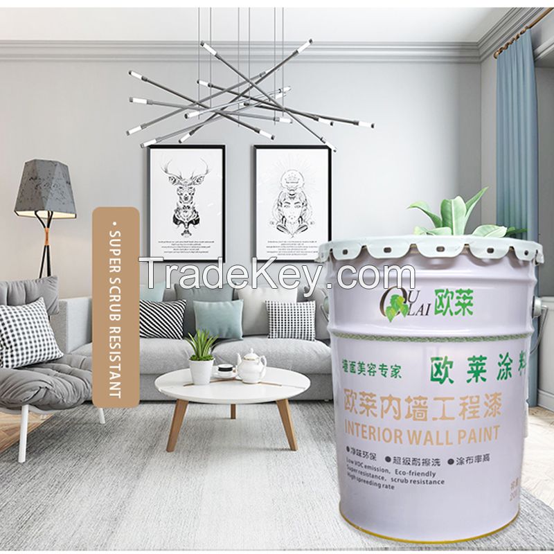 OULAI Interior Wall Engineering Paint 20L, Environmentally Friendly, Multi-Color Optional
