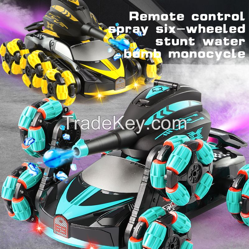 Remote control spray six wheel stunt water bomb