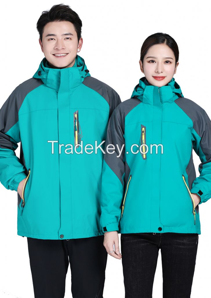 Winter work wear polyester fabric, detachable three-in-one, multiple colors available