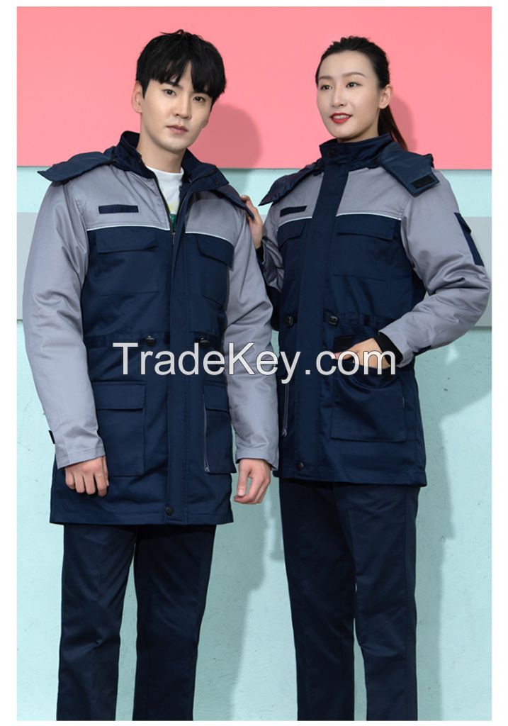  Winter work overalls set in cotton blend fabric, available in many colors