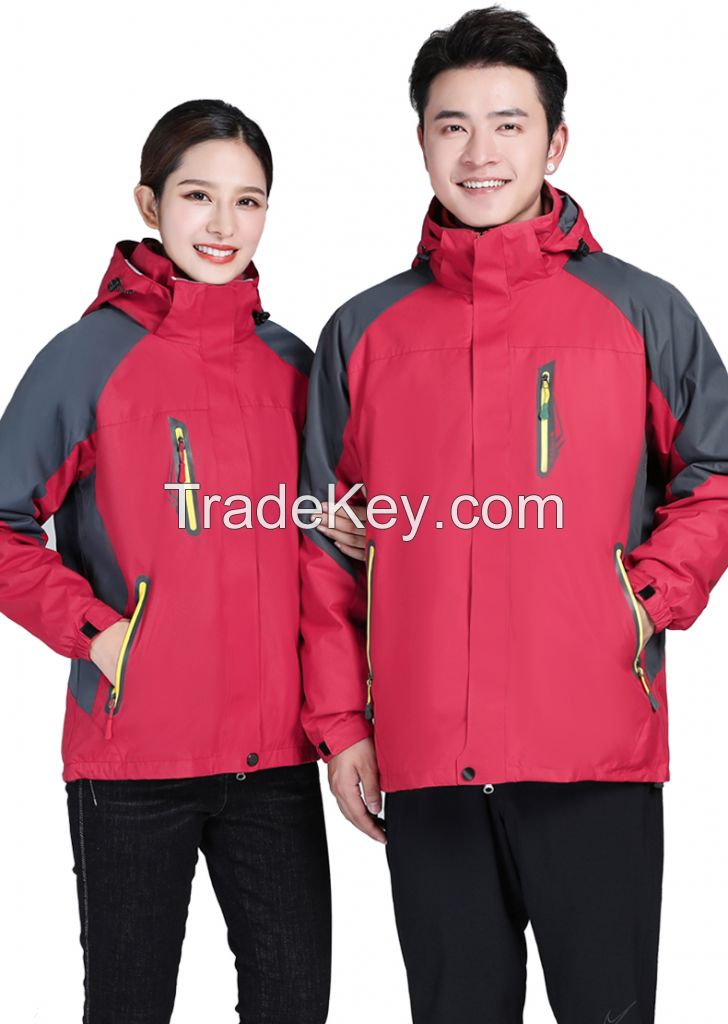  Winter work wear polyester fabric, detachable three-in-one, multiple colors available