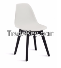 Modern Dining Plastic White And Black Chairs  Dinning Side Kitche