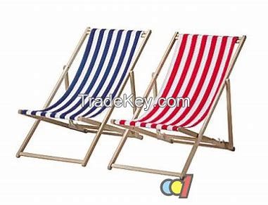 Factory direct sale outdoor beach chair wooden comfortable lounge chair folding portable