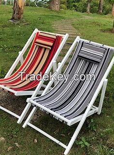 Factory direct sale outdoor beach chair wooden comfortable lounge chair folding portable