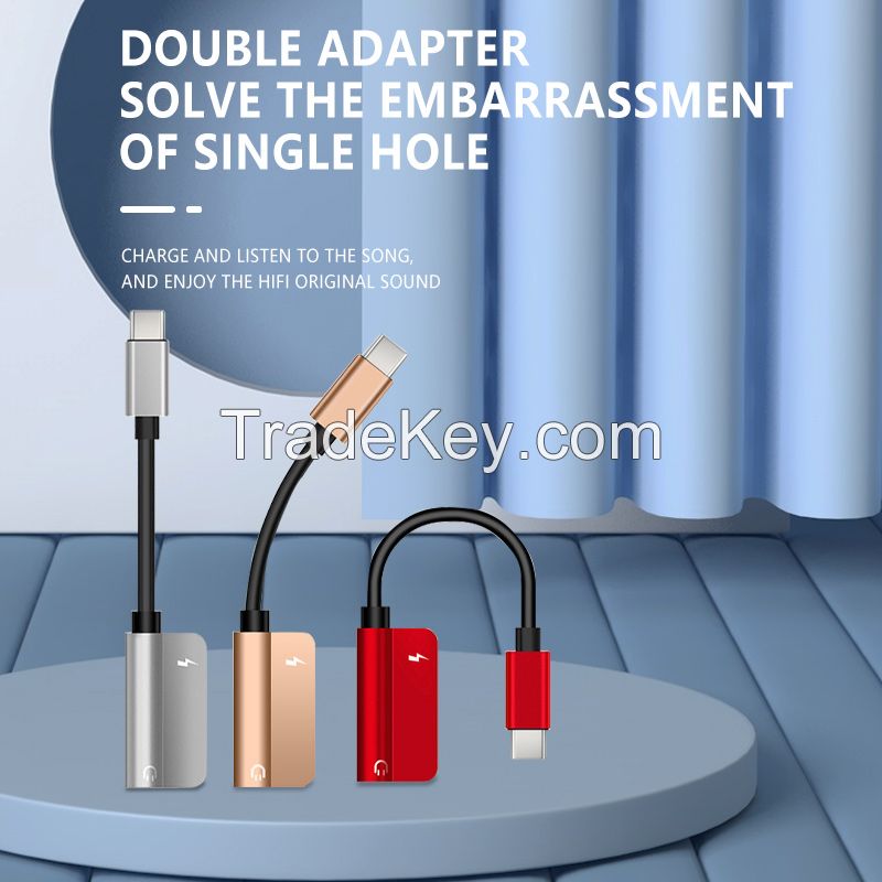 Listening and charging two-in-one typec adapter cable (square)