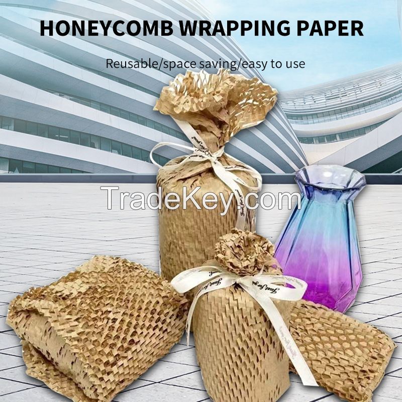Buffered honeycomb filled kraft paper/grid express cosmetics wrapping paper can be determined