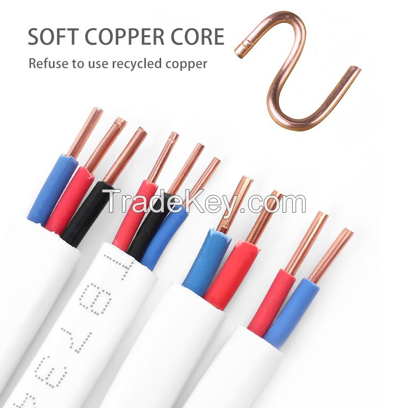 BVVB copper core sheath line 2 core household wire multi-strand copper wire double core 2*1.5 square
